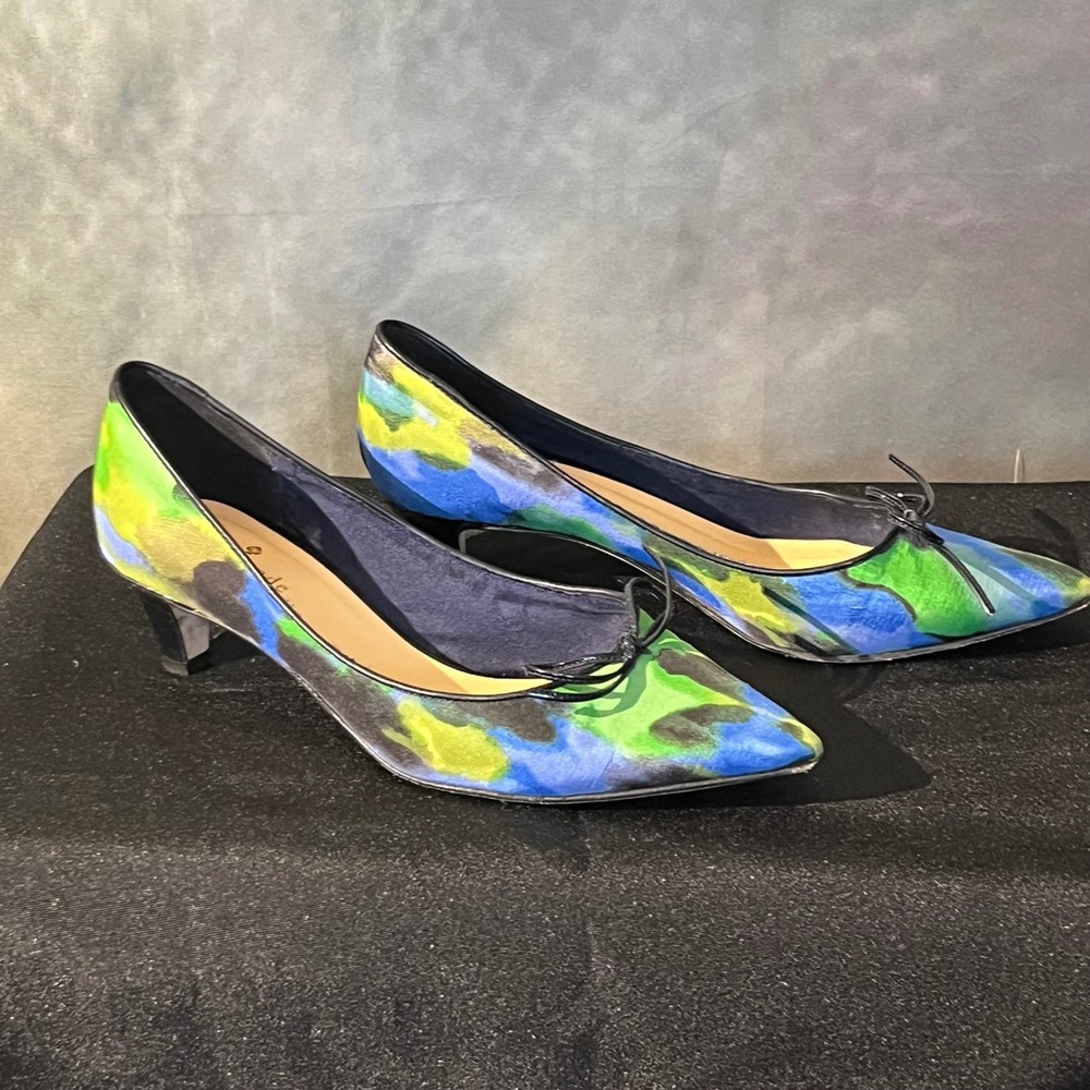 Kate Spade New York Women's Heels Pointed Toe‎ Bow Accent Multi Color Size 6.5 B